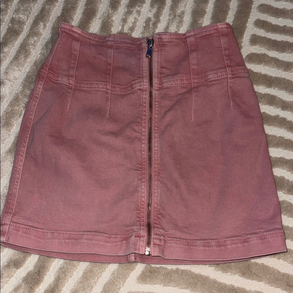 Free People Pink Mini Skirt with Zipper